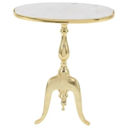 Aluminum Oval Marble Accent Table